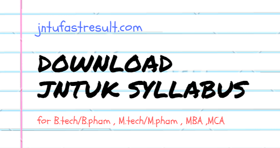 JNTUK SYLLABUS DOWNLOAD