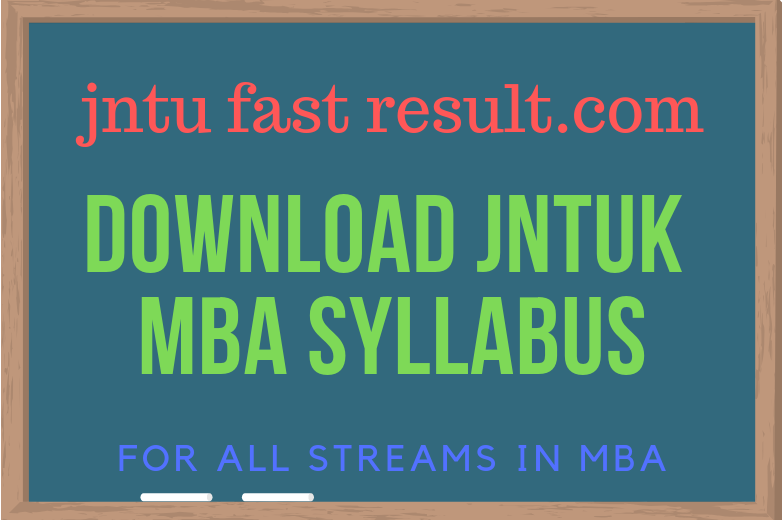 JNTUK MBA SYLLABUS BOOKS FOR R16 & R13 REGULATIONS: