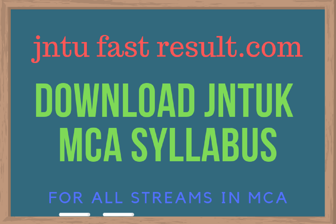 JNTUK MCA SYLLABUS BOOKS FOR R16 & R13 REGULATIONS: