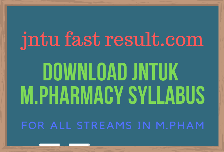 JNTUK M.PHARMACY SYLLABUS BOOKS 