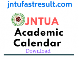 JNTUA academic Calendar