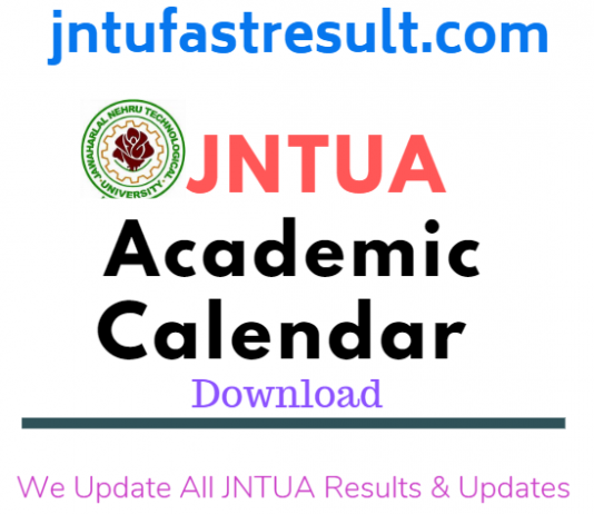 JNTUA academic Calendar