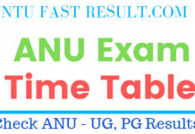 ANU Exam Timetables 2019