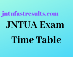JNTUA B.Tech 4-2 Exam Time Table April 2019