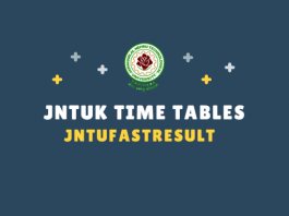 JNTUK Time Tables 2019