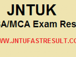 JNTUK mba mca Exam results